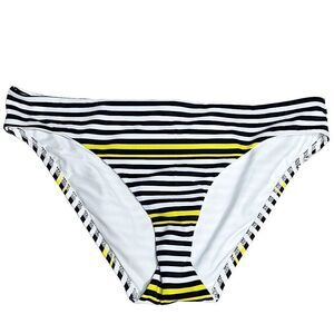 Ann Taylor Loft Swim Black/White Striped Bikini Bottoms Nwt Size Medium